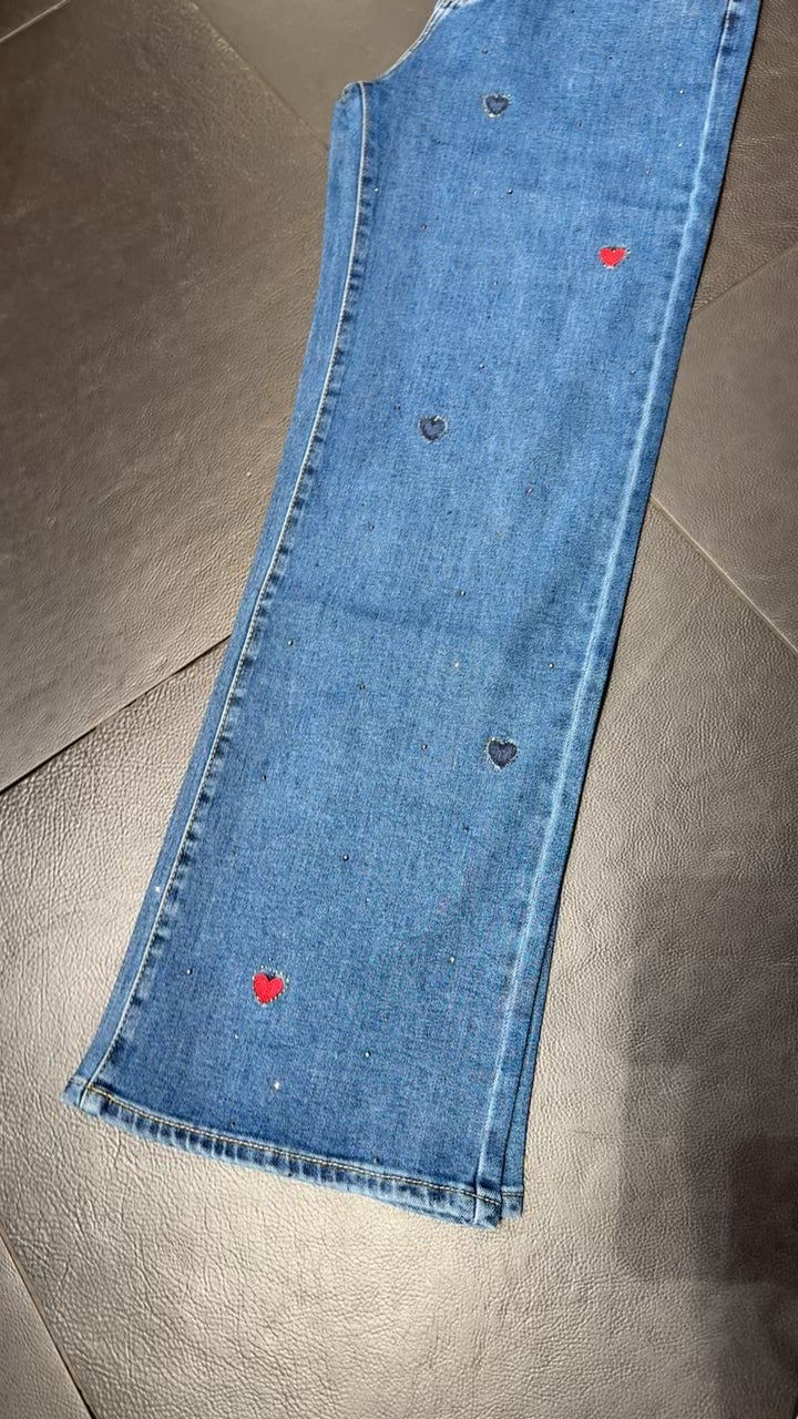 Big size jeans hearts